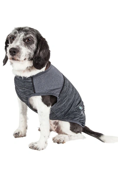 Pet Life ® Active Aero-pawlse Heathered Tank Top In Black/black