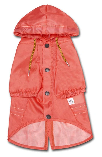 Touchdog Split-vent Designer Waterproof Dog Raincoat In Red