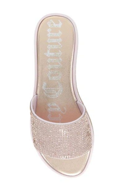 Shop Juicy Couture Yummy Beaded Slide Sandal In Rose Gold
