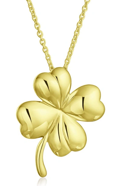 Bling Jewelry Four Leaf Clover Pendant Necklace In Gold