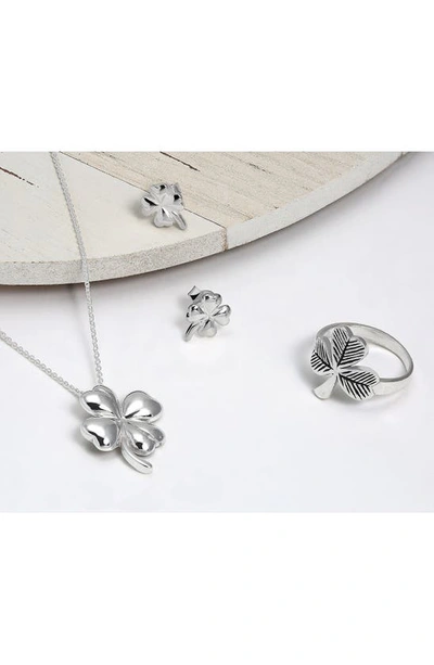 Bling Jewelry Four Leaf Clover Pendant Necklace In Gold