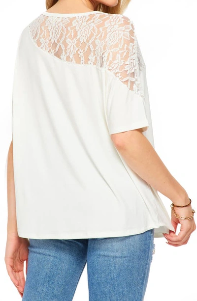 Bluegrey Lace Drop Shoulder Tee In Ivory