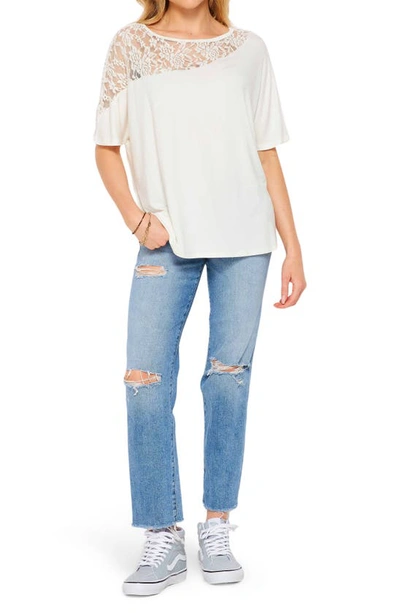 Bluegrey Lace Drop Shoulder Tee In Ivory