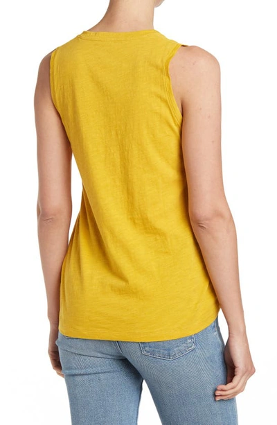 Shop Madewell V-neck Cotton Tank In Nectar Gold
