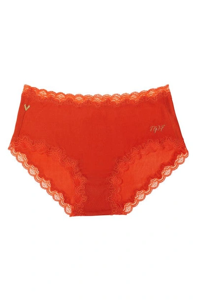 Shop Uwila Warrior Days Of The Week Silk Briefs In Spicy Orange