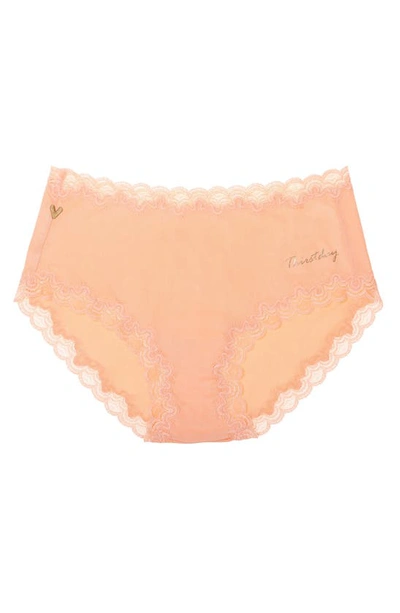 Uwila Warrior Days Of The Week Silk Briefs In Papaya Punch