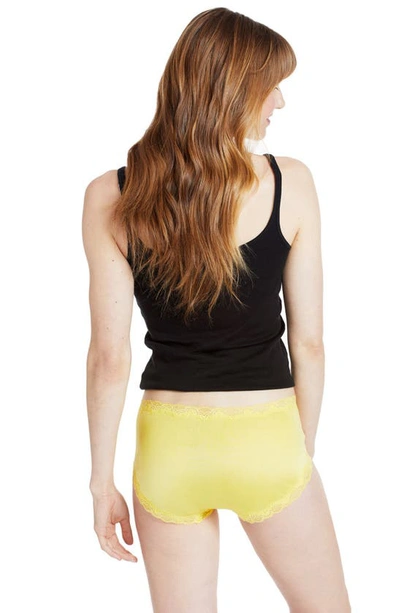 Shop Uwila Warrior Days Of The Week Silk Briefs In Lemon Zest