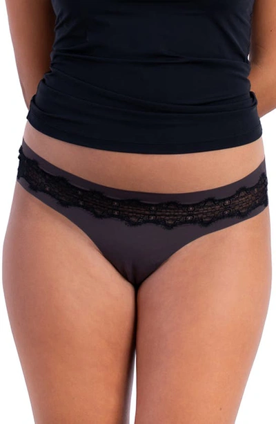 Shop Uwila Warrior Vip Lace Trim Thong In Shale