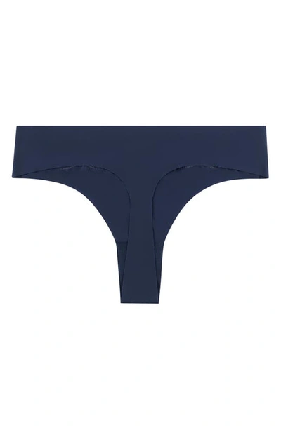 Shop Uwila Warrior Vip Lace Trim Thong In Dress Blue