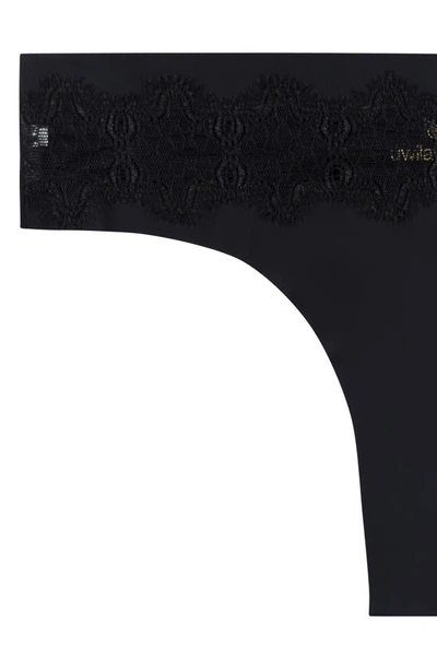 Shop Uwila Warrior Vip Lace Trim Thong In Tap Shoe Black