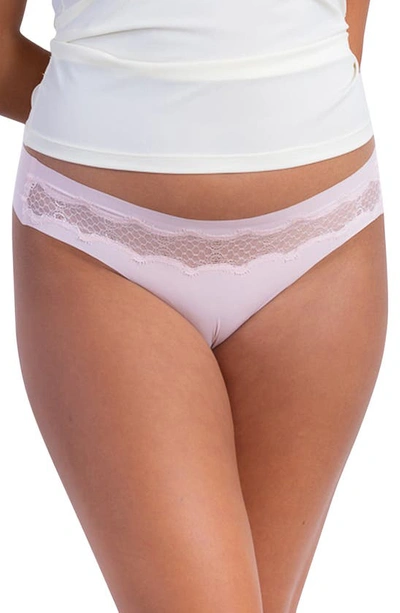 Shop Uwila Warrior Vip Lace Trim Thong In Rose Quartz