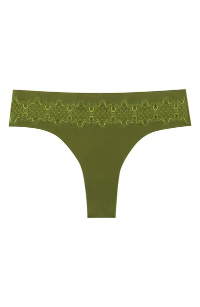 Shop Uwila Warrior Vip Lace Trim Thong In Terrarium Moss