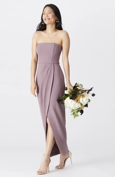 Shop Wayf The Angelique Strapless Tulip Gown In Ink