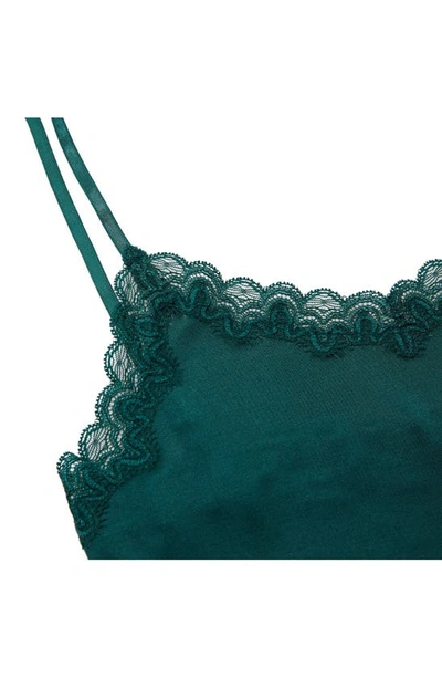 Uwila Warrior Soft Silks Lace-trim Camisole In Smoke Pine