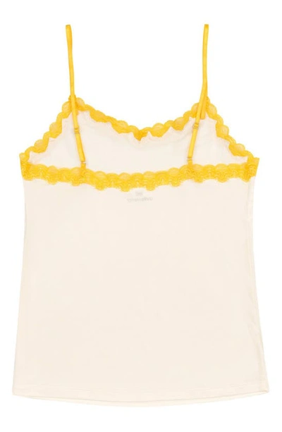 Uwila Warrior Soft Silks Lace-trim Camisole In Winter White With Solar Power