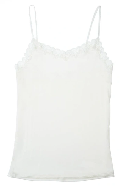 Uwila Warrior Soft Silks Lace-trim Camisole In Winter White