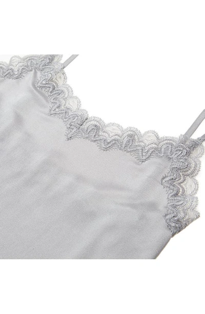 Uwila Warrior Soft Silks Lace-trim Camisole In Alloy