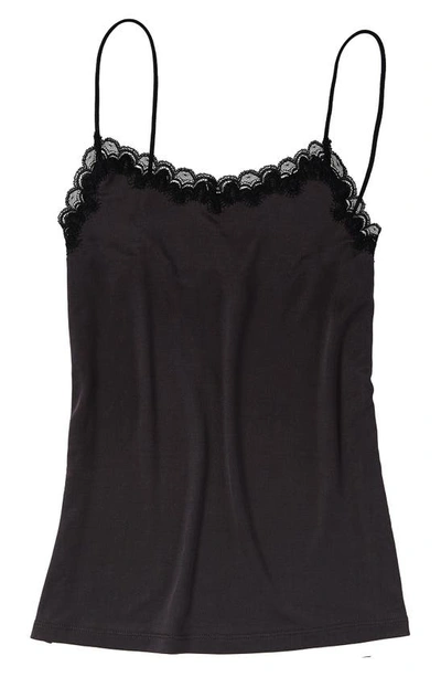 Uwila Warrior Soft Silks Lace-trim Camisole In Shale