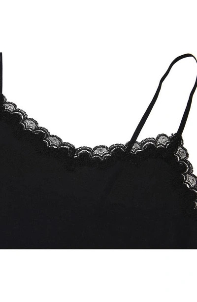 Uwila Warrior Soft Silks Lace-trim Camisole In Tap Shoe Black