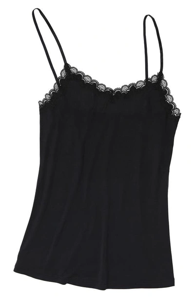 Uwila Warrior Soft Silks Lace-trim Camisole In Tap Shoe Black