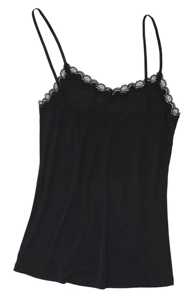 Shop Uwila Warrior Soft Silk Lace Trim Camisole In Tap Shoe Black