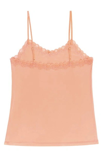 Uwila Warrior Soft Silk Lace Trim Camisole In Papaya Punch