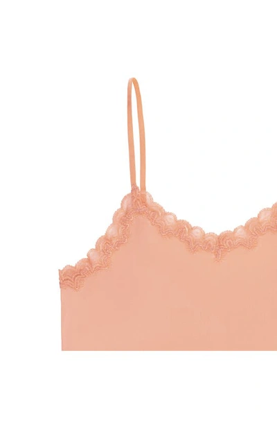 Uwila Warrior Soft Silk Lace Trim Camisole In Papaya Punch