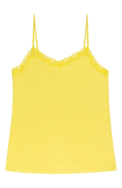 Shop Uwila Warrior Soft Silk Lace Trim Camisole In Lemon Zest