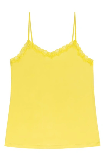 Uwila Warrior Soft Silk Lace Trim Camisole In Lemon Zest