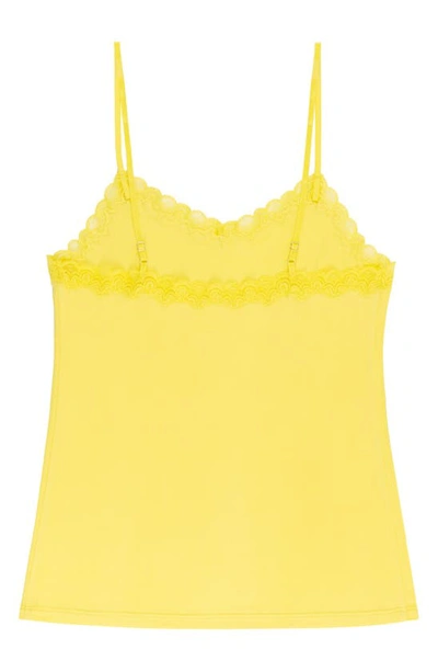 Uwila Warrior Soft Silk Lace Trim Camisole In Lemon Zest