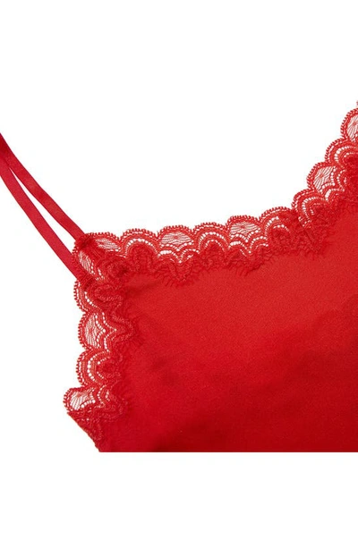 Uwila Warrior Soft Silks Lace-trim Camisole In Fiery Red