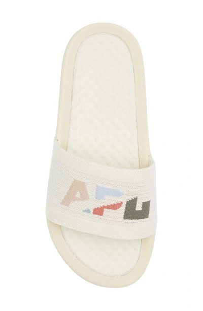 Shop Apl Athletic Propulsion Labs Big Logo Techloom Knit Sport Slide In Pristine / Pastel / Blocked