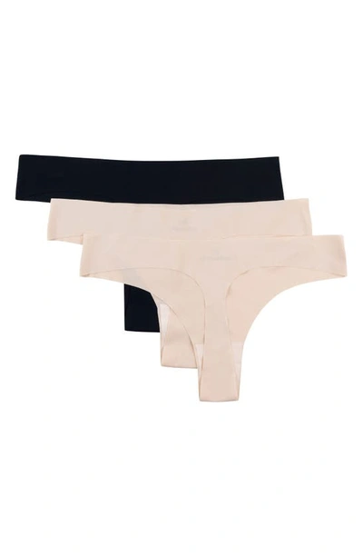 Uwila Warrior Vip Assorted 3-pack Thongs In Smoke Grey And Black
