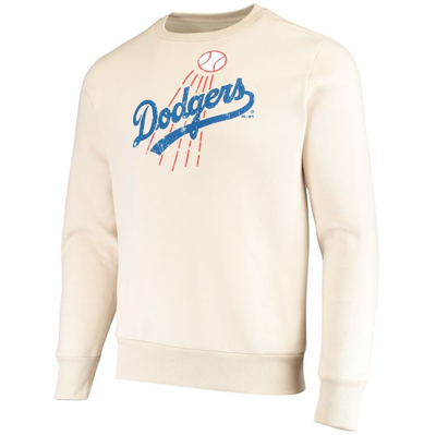 Shop Majestic Threads Oatmeal Los Angeles Dodgers Fleece Pullover Sweatshirt