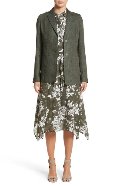 Shop Lafayette 148 Kenley Linen Blazer In Cedar Multi