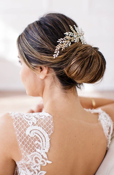 Brides And Hairpins Serena Crystal Hair Comb In Gold