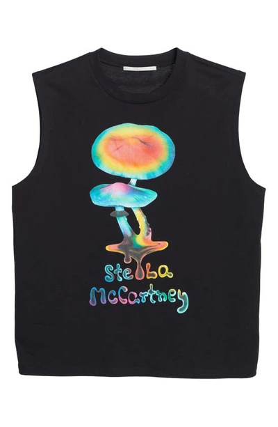 Shop Stella Mccartney Airbrush Mushroom Graphic Tank In Black