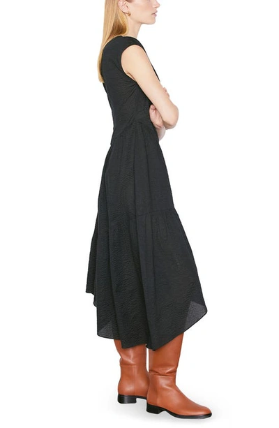 Shop Frame Gathered Seam Midi Dress In Noir