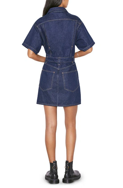 Shop Frame Oversize Detail Denim Dress In Rinse