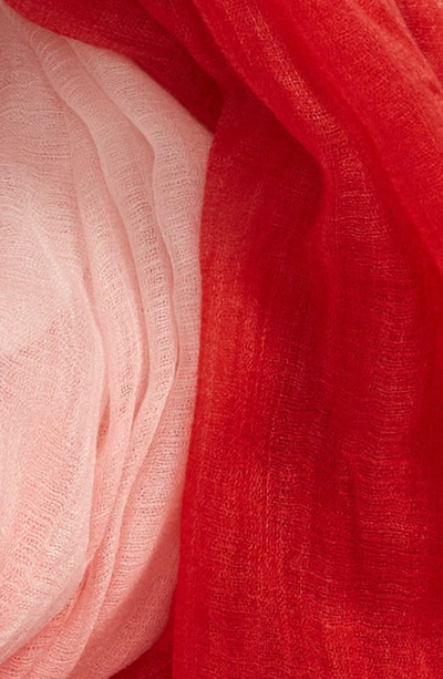 Shop The Row Anju Ombré Cashmere Scarf In Ivory/ Red
