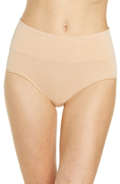 Seamless Ribbed High Rise Panties In Wheat