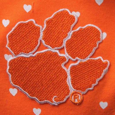 Shop Two Feet Ahead Girls Newborn & Infant Orange Clemson Tigers Hearts Bodysuit And Headband Set