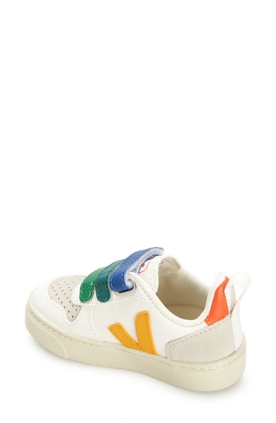 Shop Veja Small V-10 Sneaker In Multico Extra White Ouro