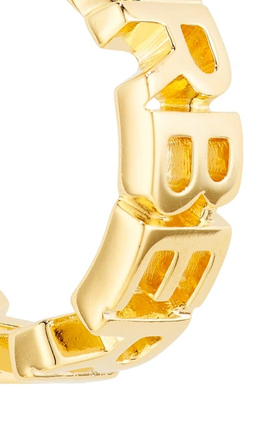 Shop Burberry Logo Hoop Earrings In Light Gold