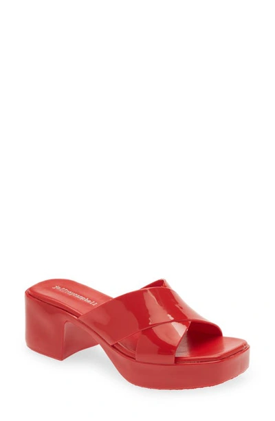 Shop Jeffrey Campbell Bubblegum Platform Sandal In Red Shiny