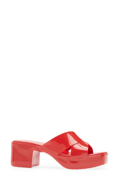 Jeffrey Campbell Bubblegum Platform Sandal In Red Shiny