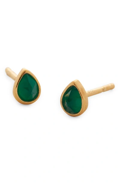 Monica Vinader Teardrop Stud Earrings In Gp
