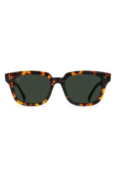 Shop Raen Phonos 53mm Polarized Square Sunglasses In Huru / Green Polar