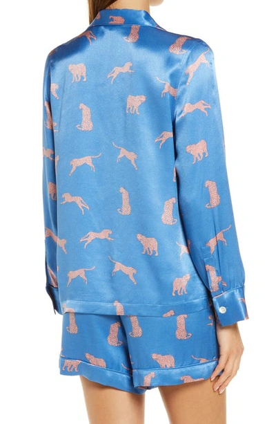 Rails Clarise Graphic-print Satin Pyjama Set In Pink Cheetahs