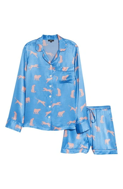 Rails Clarise Graphic-print Satin Pyjama Set In Pink Cheetahs